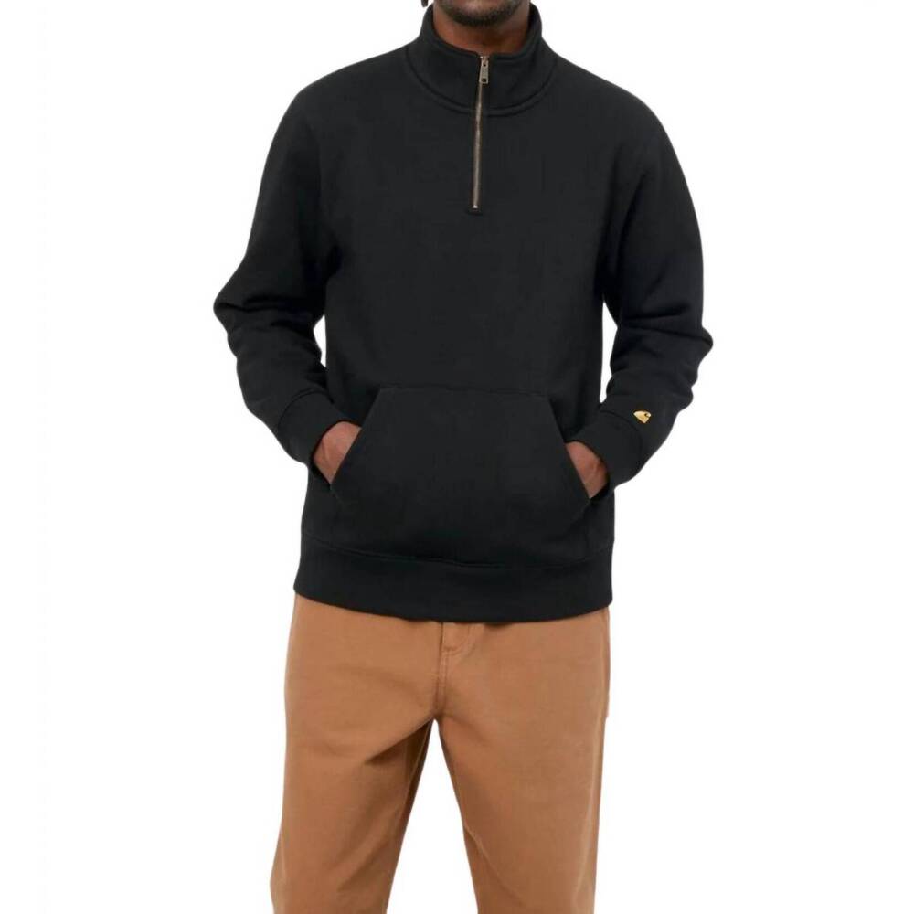 NEW CARHARTT WIP chase neck zip sweatshirt in black